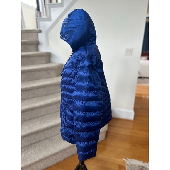 Lane Bryant Electric Cobalt Blue Down Fill Hooded Puffer Zip Jacket - Picture 2 of 6